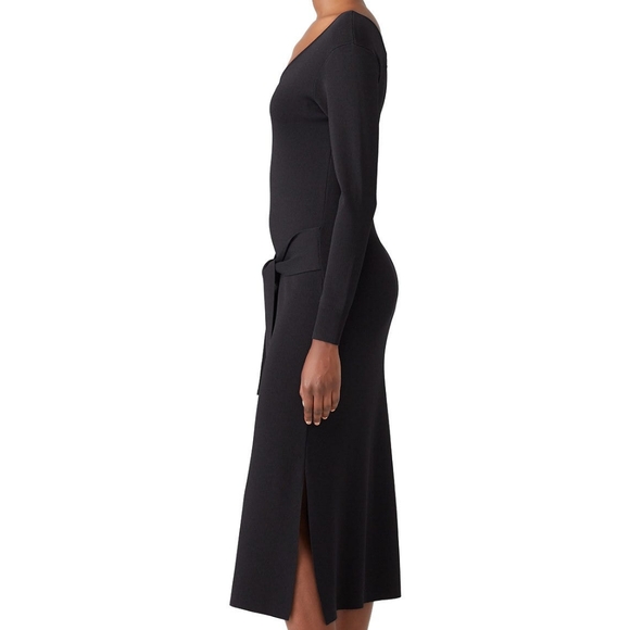 Charli Black Knit Vikki Midi Tie Waist Dress - Picture 3 of 10